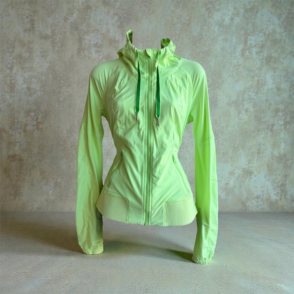 Lululemon Hooded Define Jacket Size 6 Neon Lime Green Excellent Condition